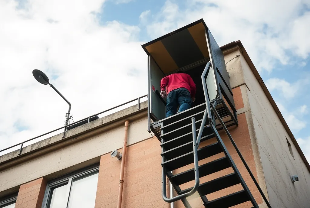 Acceso a la extraccion en una cubierta de Zaragoza